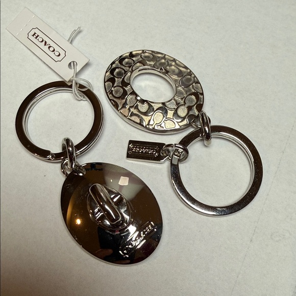 COACH Rare Silver Dual Key Fob. With Tags - Picture 5 of 8